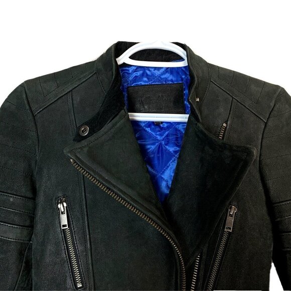 Aritzia Wilfred Free BOBINE Lambskin Moto Leather jacket - Picture 7 of 14